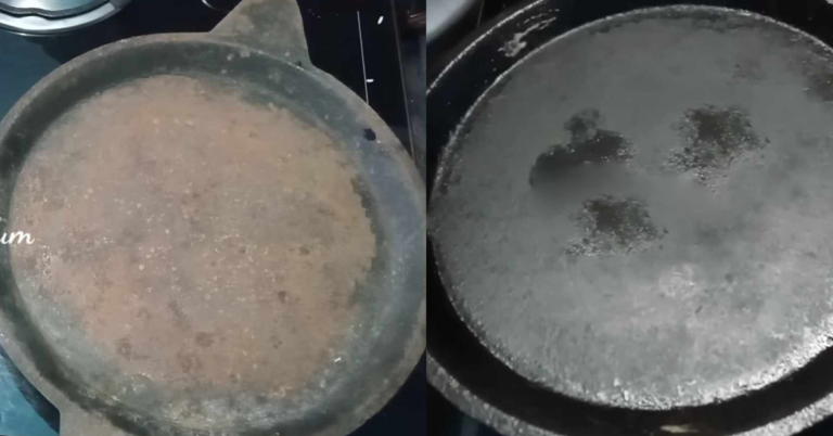 Cleaning of rusted Dosa pan