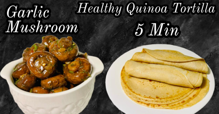 Garlic mushrooms and quinoa tortilla