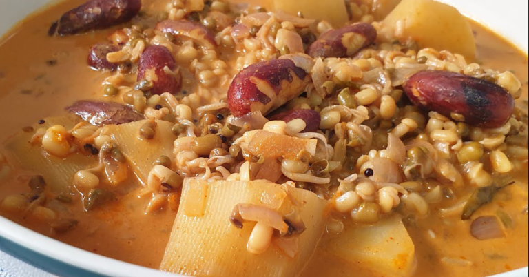Jackfruit seed, green gram curry