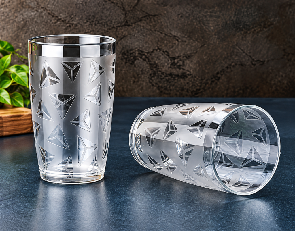 Curved Stylish Plastic Water Glass Set of 6 | Unbreakable Transparent Drinking Glasses | Elegant & Durable Glasses for Home, Kitchen & Dining