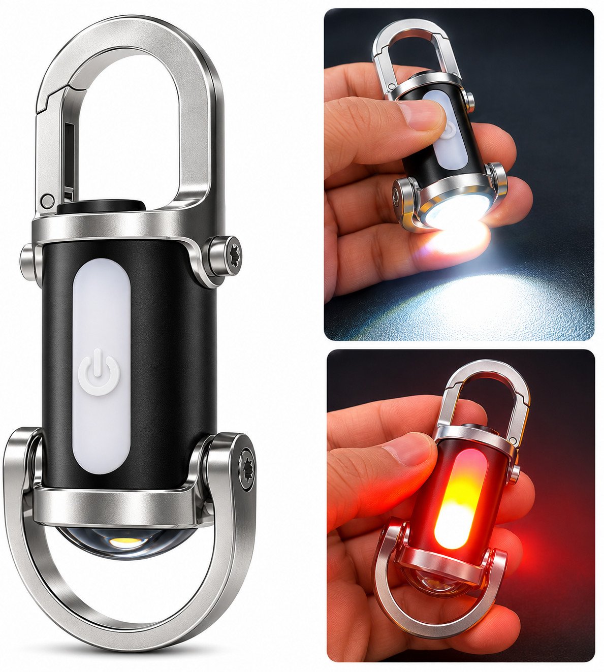 Super Bright 2-in-1 Mini Keychain Flashlight | Rechargeable Waterproof LED Key Ring Torch | Compact Pocket Light for Emergency, Camping & Outdoor Use - Image 3