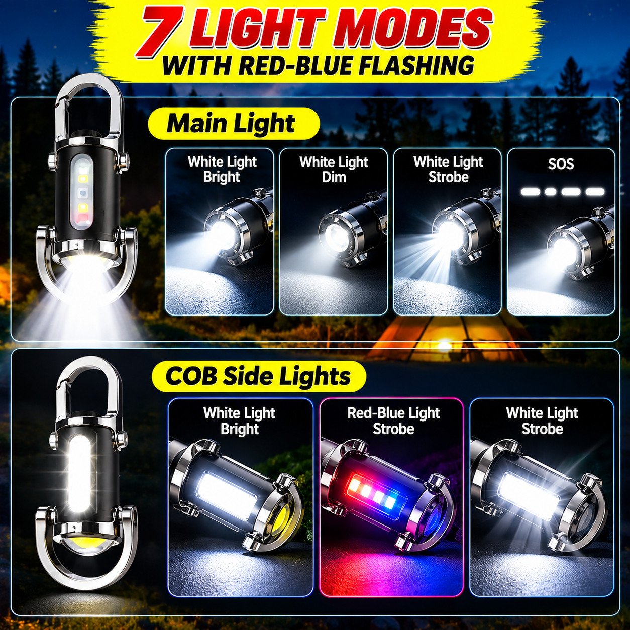 Super Bright 2-in-1 Mini Keychain Flashlight | Rechargeable Waterproof LED Key Ring Torch | Compact Pocket Light for Emergency, Camping & Outdoor Use - Image 2