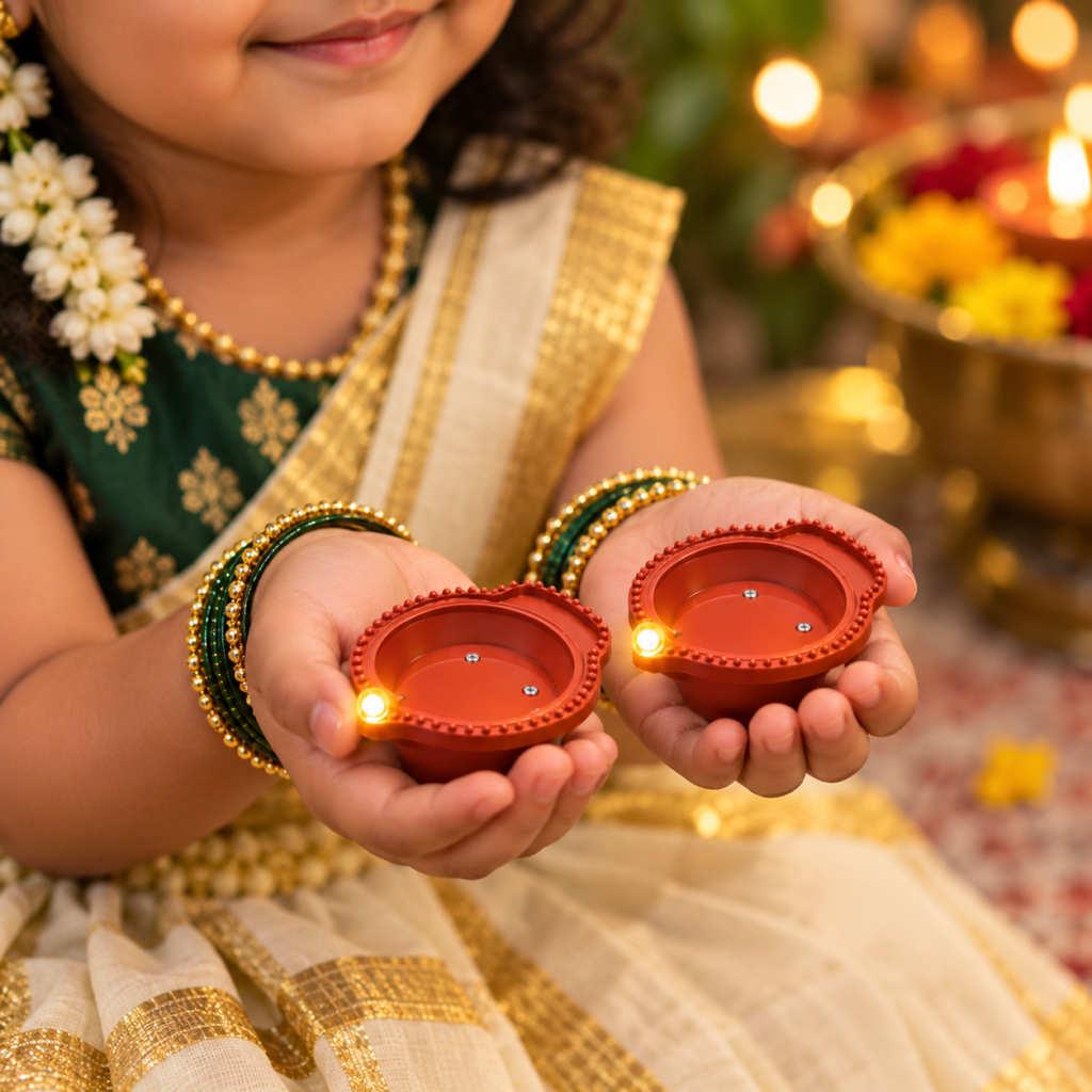 Pack of 12 LED Water Sensor Diyas – Automatic Touchless Sensor Floating Effect Diya Lights for Pooja, Diwali & Home Decoration
