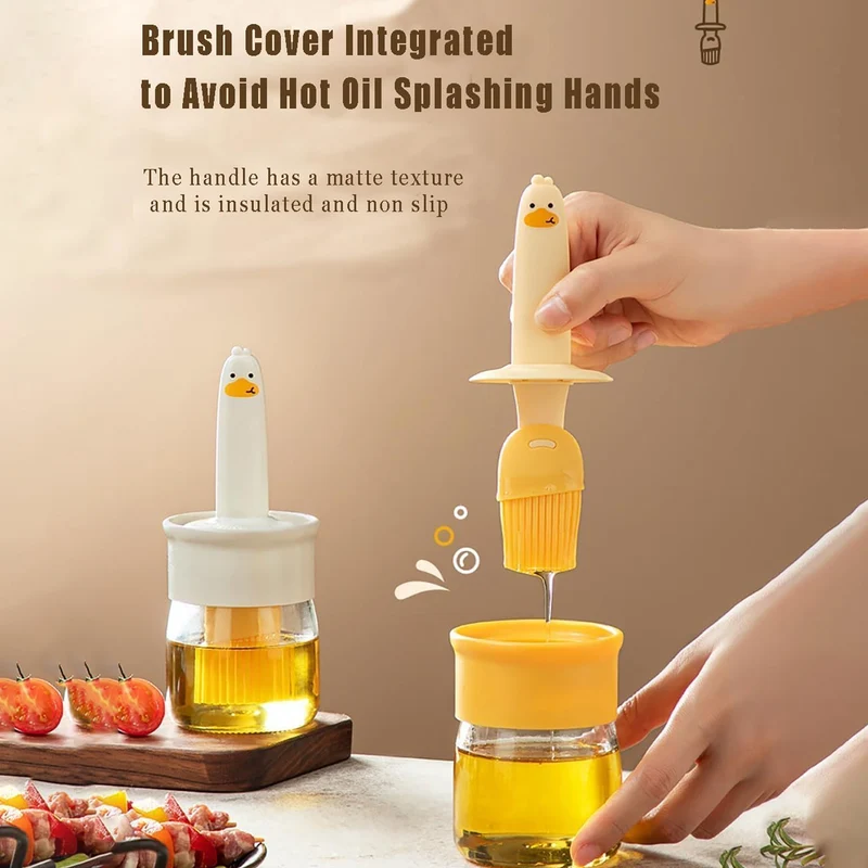 Option 1 (Best for SEO): Smart 2-in-1 Oil Dispenser Bottle with Silicone Basting Brush (200ml) - Image 2