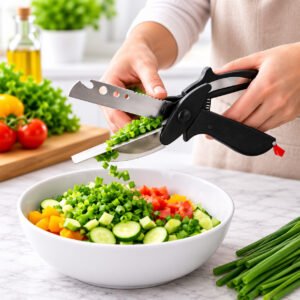 2-in-1 Smart Clever Cutter Kitchen Knife & Vegetable Chopper with Stainless Steel Blade